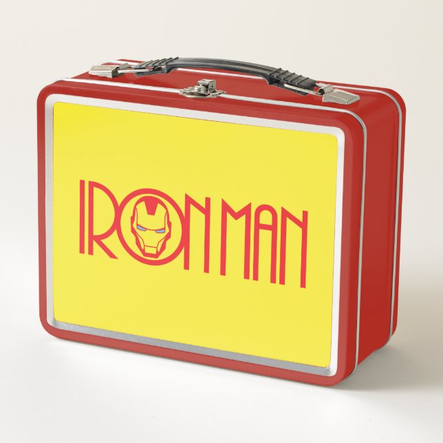 Iron Man Art Deco Name Metal Lunch Box (Front)