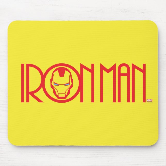 Iron Man Art Deco Name Mouse Pad (Front)