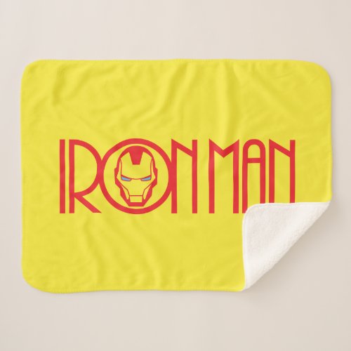 Iron Man Art Deco Name Sherpa Blanket