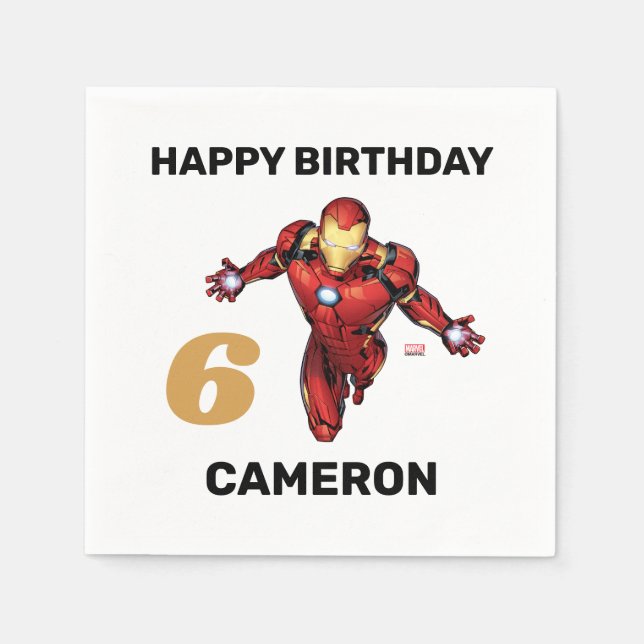 Iron Man Birthday Napkins (Front)