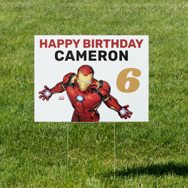 Iron Man Birthday Sign | Zazzle