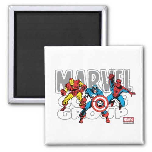 Iron Man Captain America Spider_Man Comics Group Magnet