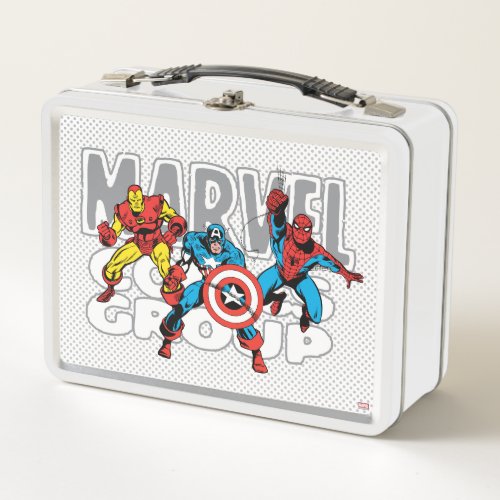 Iron Man Captain America Spider_Man Comics Group Metal Lunch Box