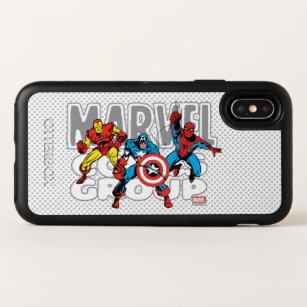 Iron Man, Captain America, Spider-Man Comics Group OtterBox Symmetry iPhone X Case