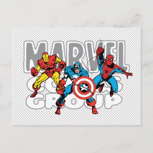 Iron Man Captain America Spider_Man Comics Group Postcard