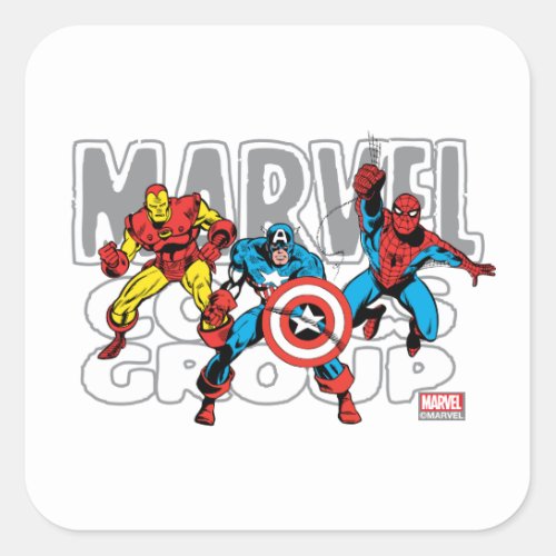Iron Man Captain America Spider_Man Comics Group Square Sticker
