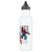 Marvel Comic Book Spiderman Artwork 22 Oz. Stainless Steel Water Bottle