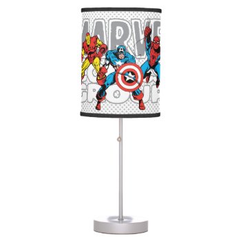 Iron Man  Captain America  Spider-man Comics Group Table Lamp by marvelclassics at Zazzle