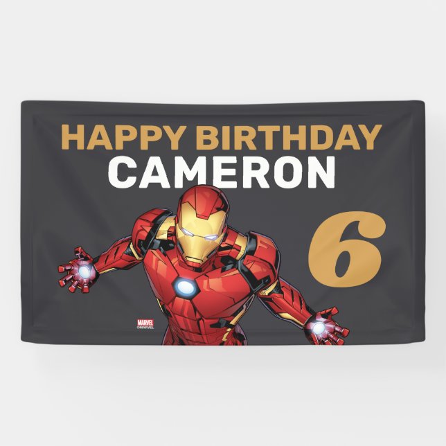 Iron Man Chalkboard Birthday Banner (Horizontal)