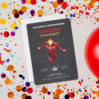 Iron Man Chalkboard Birthday Invitation