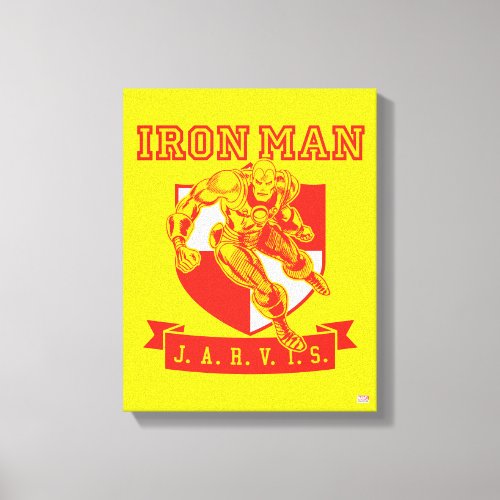 Iron Man Collegiate JARVIS Badge Canvas Print