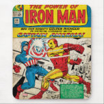 Iron Man Comic #58 Mouse Pad<br><div class="desc">Check out this classic Iron Man comic book cover, featuring Iron Man and Captain America locked in combat with each other!</div>