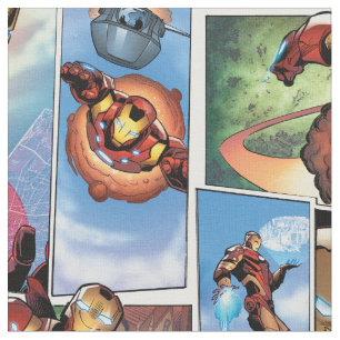 Iron Man Comic Panels Fabric