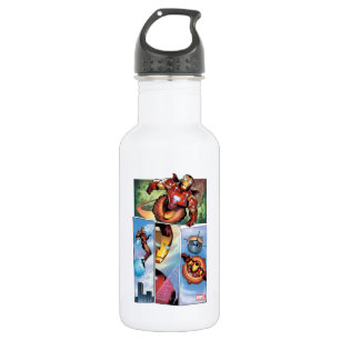 Iron Man Comic Panels Stainless Steel Water Bottle