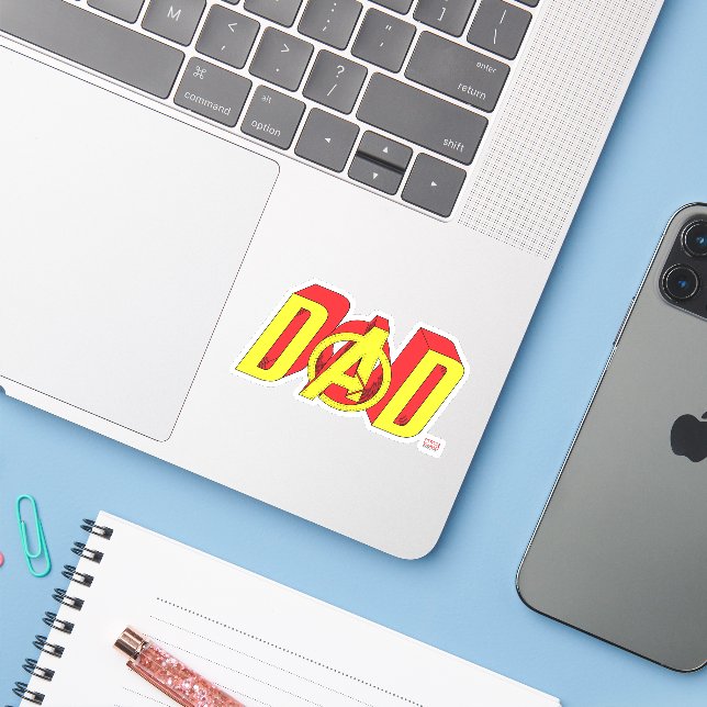 Iron Man Dad Sticker (Laptop w/ iPhone)
