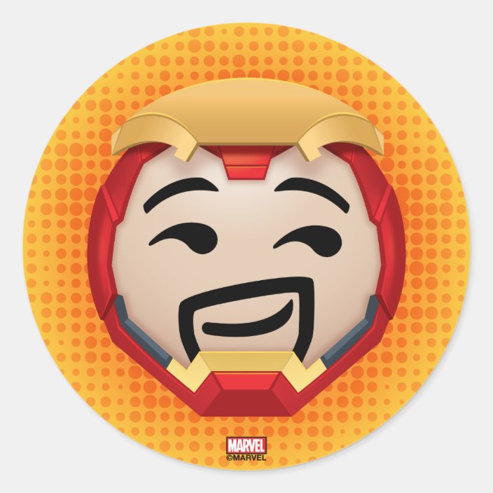 Iron Man Emoji Classic Round Sticker