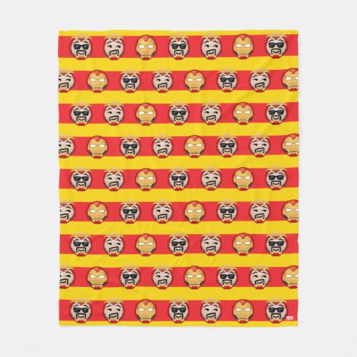 Iron Man Emoji Stripe Pattern Fleece Blanket