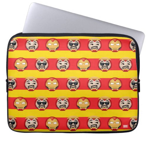 Iron Man Emoji Stripe Pattern Laptop Sleeve