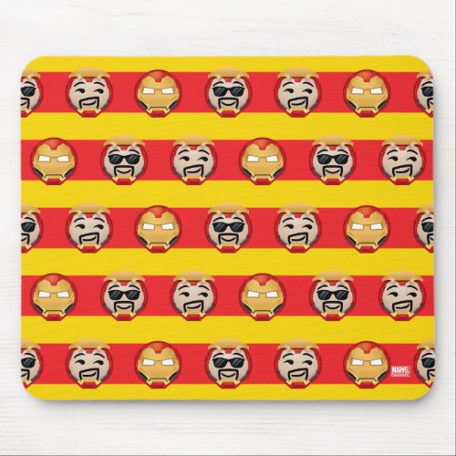 Iron Man Emoji Stripe Pattern Mouse Pad