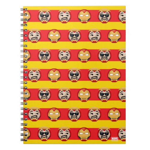 Iron Man Emoji Stripe Pattern Notebook