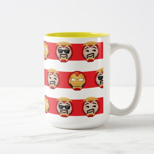 Iron Man Emoji Stripe Pattern Two_Tone Coffee Mug