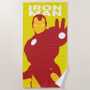 Iron Man Flat Color Character Art Beach Towel