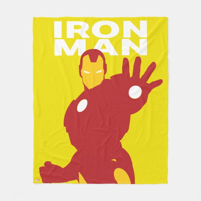 Iron Man Flat Color Character Art Fleece Blanket (Front)