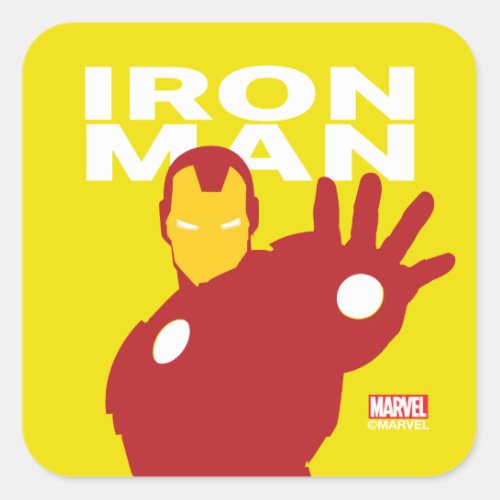 Iron Man Flat Color Character Art Square Sticker