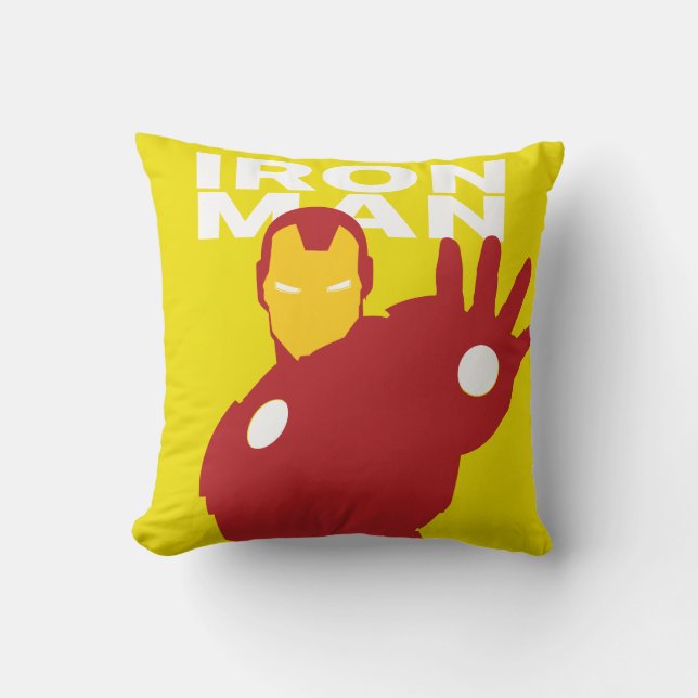 Iron Man Flat Color Character Art Throw Pillow (Front)