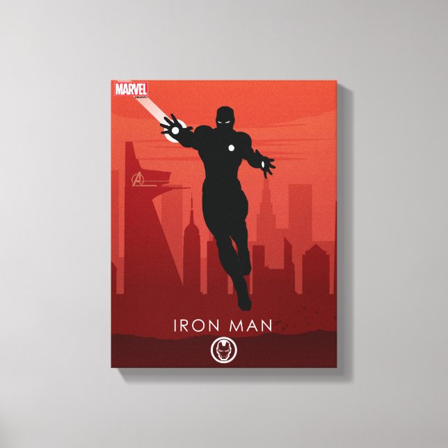 Iron Man Heroic Silhouette Canvas Print (Front)