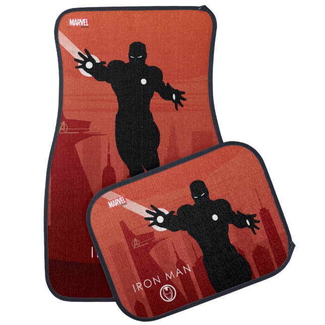 Iron Man Heroic Silhouette Car Floor Mat (Set)
