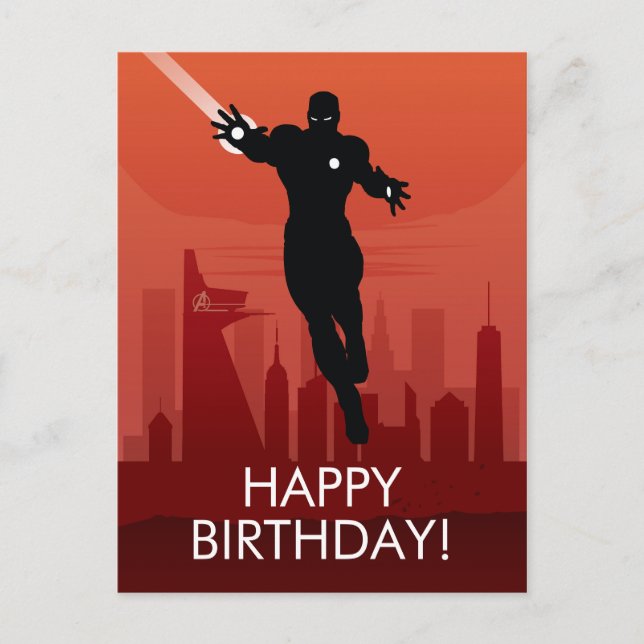 Iron Man Heroic Silhouette Postcard (Front)