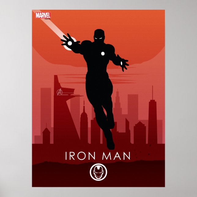 Iron Man Heroic Silhouette Poster (Front)