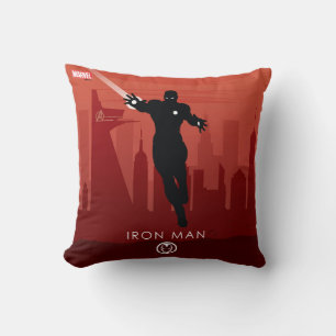 Iron Man Heroic Silhouette Throw Pillow