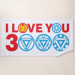 Iron Man I Love You 3000 Beach Towel