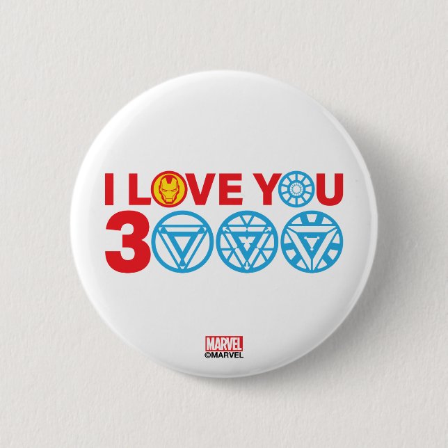 Iron Man | I Love You 3000 Button (Front)