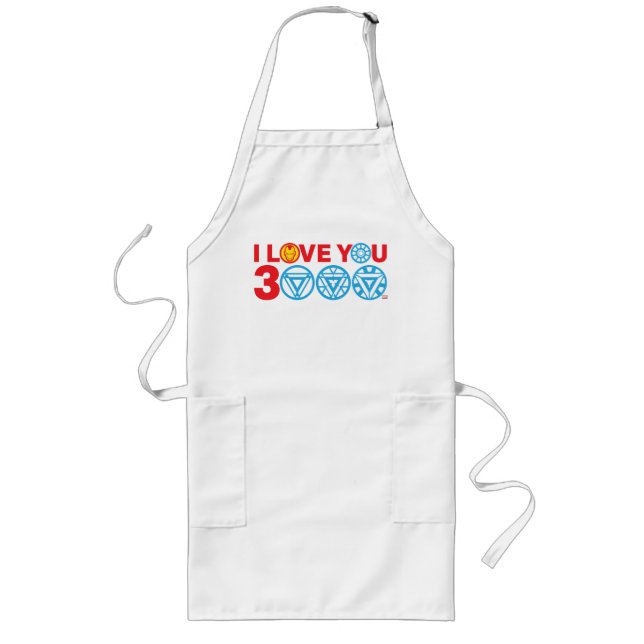 Iron Man | I Love You 3000 Long Apron (Front)