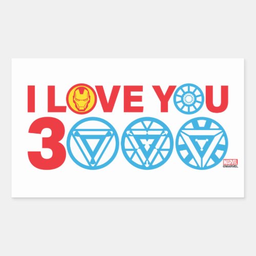 Iron Man  I Love You 3000 Rectangular Sticker