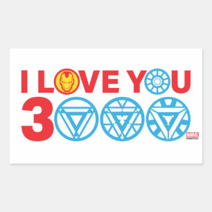 Iron Man   I Love You 3000 Rectangular Sticker