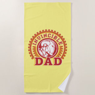 Iron Man Invincible Dad Logo Beach Towel