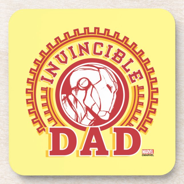 Iron Man | Invincible Dad Logo Beverage Coaster (Front)