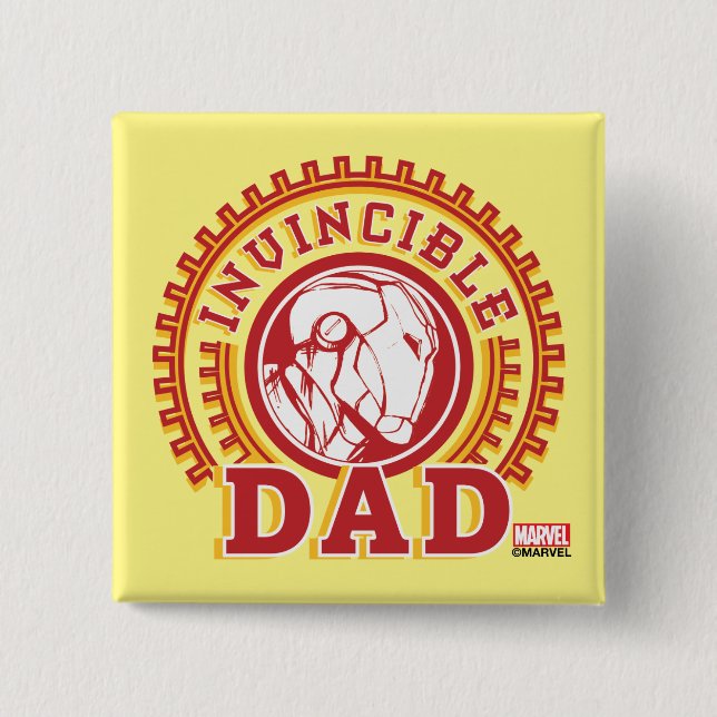 Iron Man | Invincible Dad Logo Button (Front)