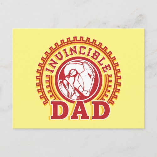 Iron Man  Invincible Dad Logo Postcard