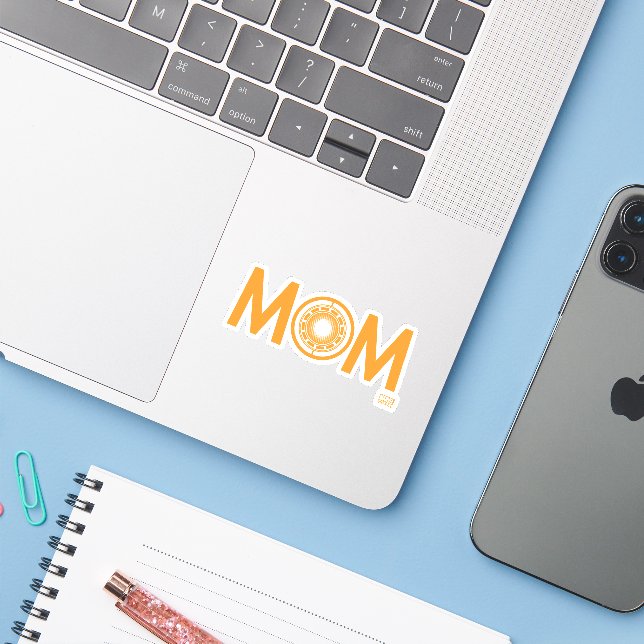 Iron Man Mom Sticker (Laptop w/ iPhone)