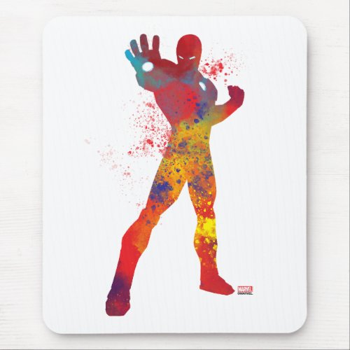 Iron Man Outline Watercolor Splatter Mouse Pad