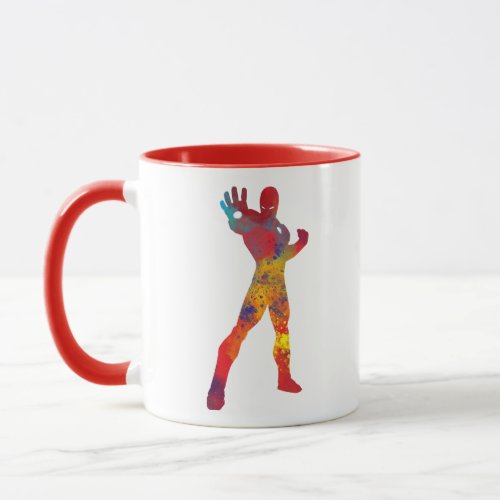Iron Man Outline Watercolor Splatter Mug