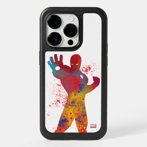 Iron Man Outline Watercolor Splatter OtterBox iPhone 14 Pro Case