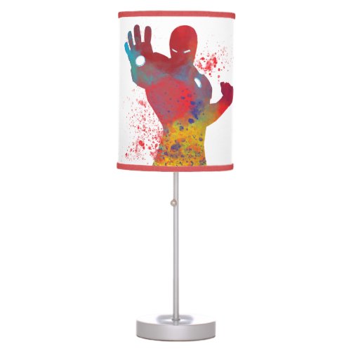 Iron Man Outline Watercolor Splatter Table Lamp