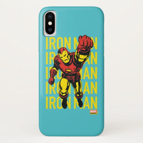 Iron Man Pose With Repeated Name iPhone X Case