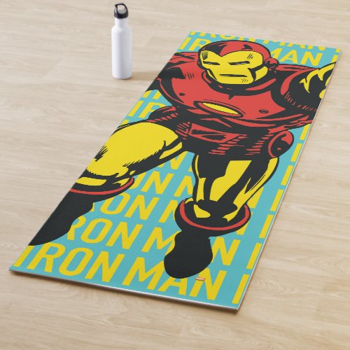 Iron Man Pose With Repeated Name Yoga Mat